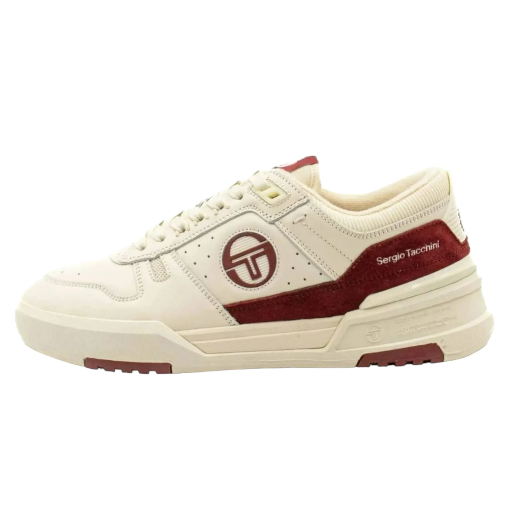 Sergio Tacchini BB Court Low Trainers Cream & Red