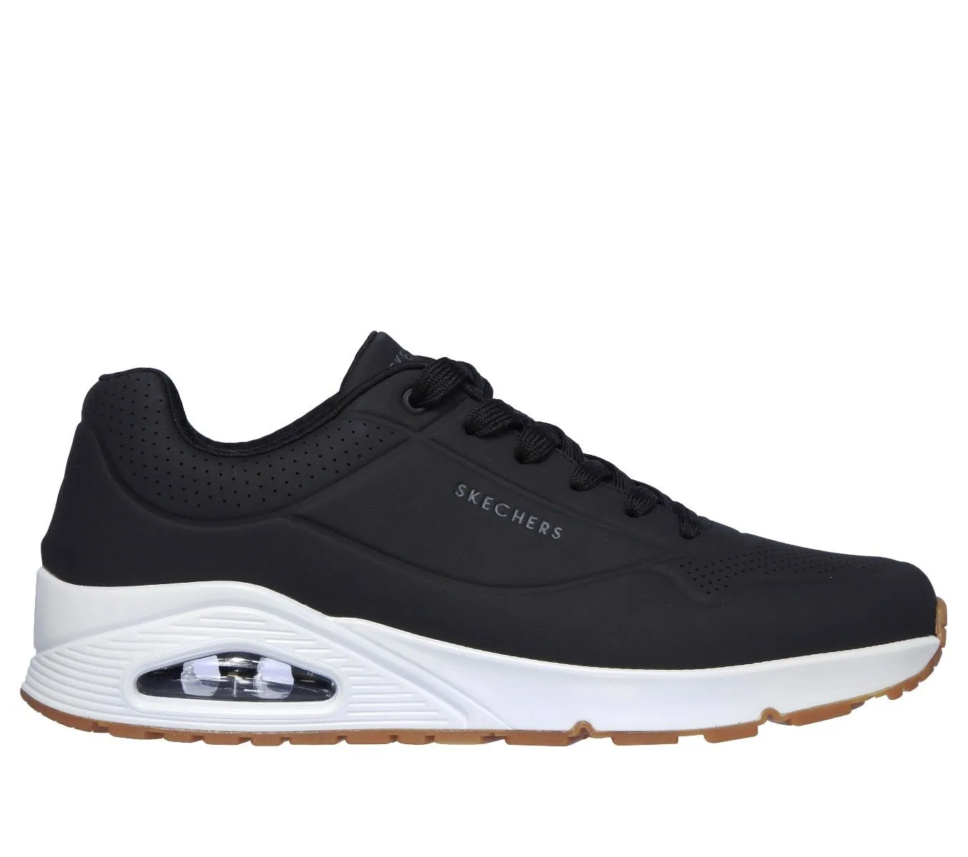 Skechers Uno Stand On Air Trainers Black Durabuck