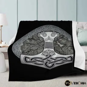 Thor's Hammer Mjolnir Fleece Blanket