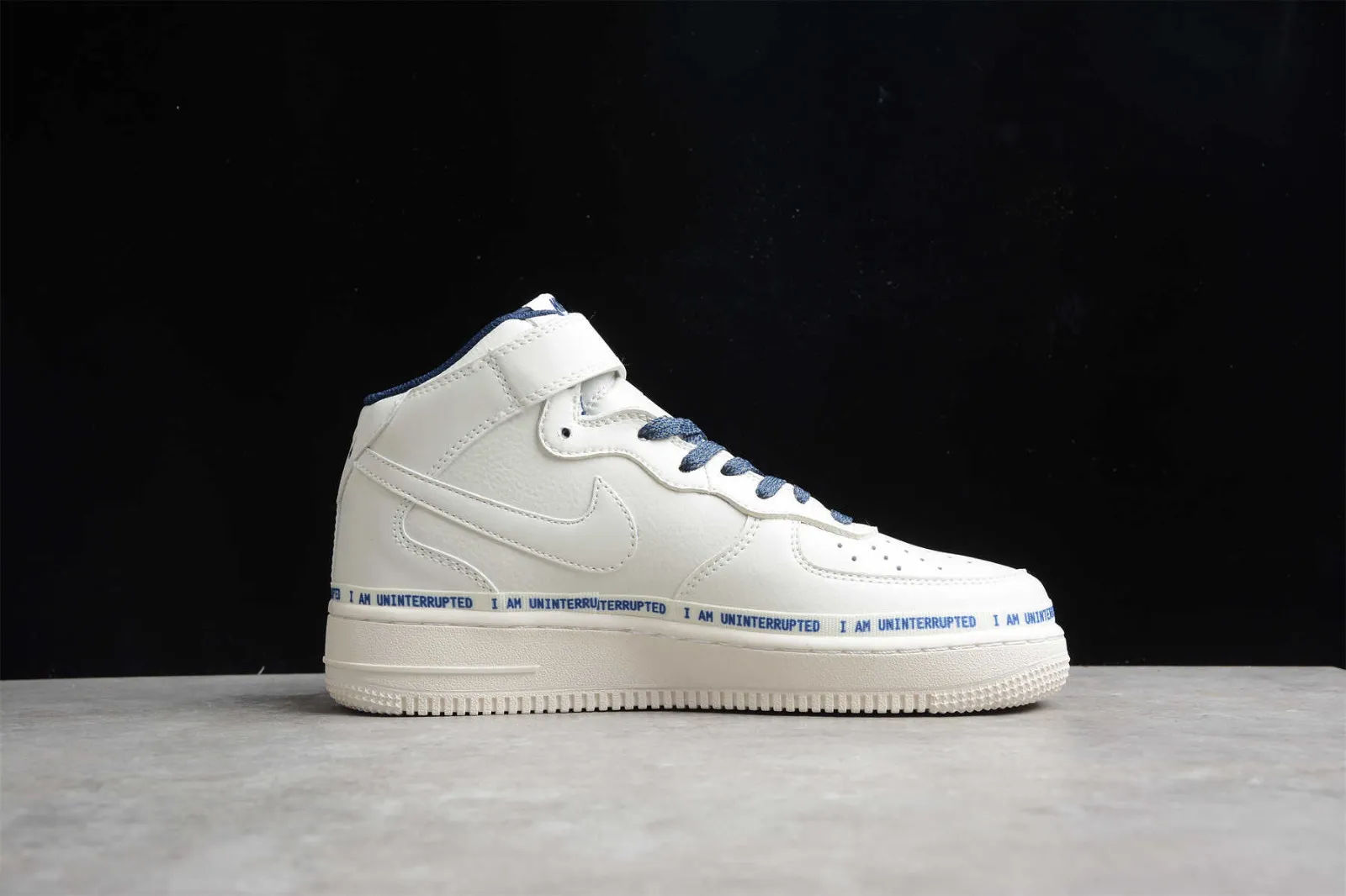 Uninterrupted x Nike Air Force 1 07 Mid White Blue NU8802-303