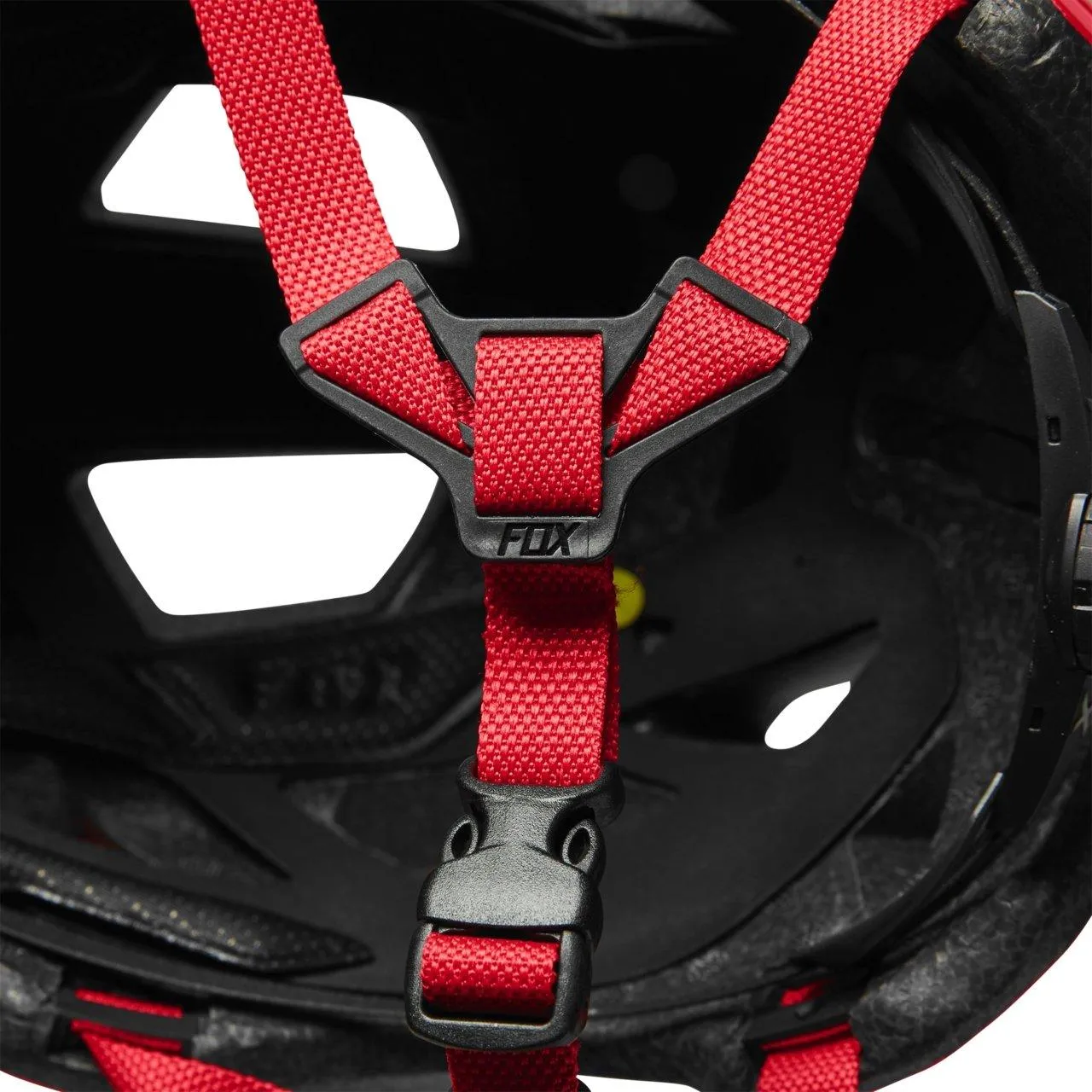 Unisex Fox Mainframe MIPS Helmet - Flourescent Red | MTB Helmets UK