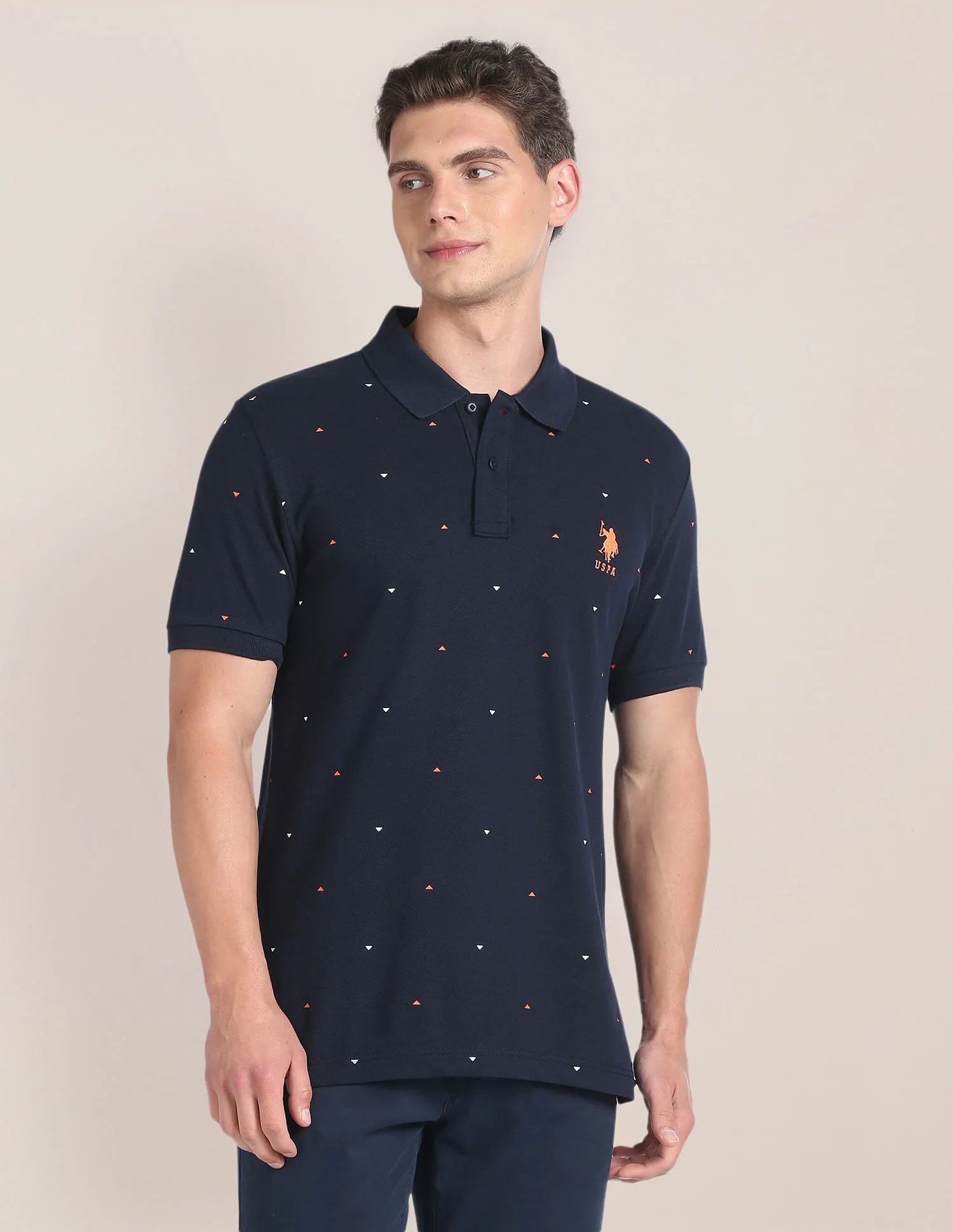 U.S. Polo Assn. All Over Print Slim Fit Polo Shirt