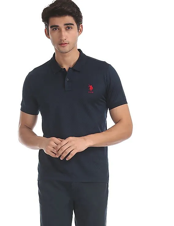 U.S. Polo Assn. Blue Mercerized Cotton Polo Shirt