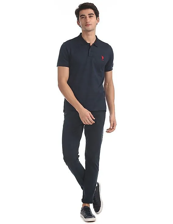 U.S. Polo Assn. Blue Mercerized Cotton Polo Shirt