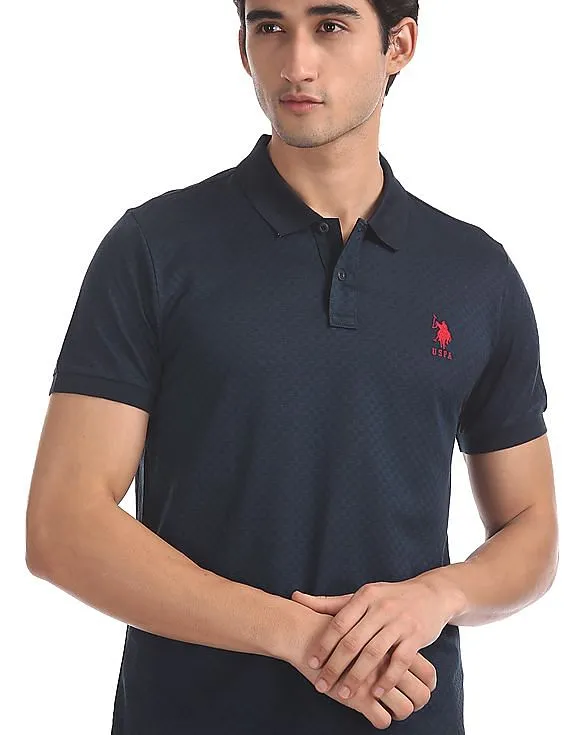 U.S. Polo Assn. Blue Mercerized Cotton Polo Shirt