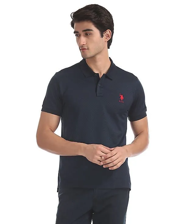 U.S. Polo Assn. Blue Mercerized Cotton Polo Shirt