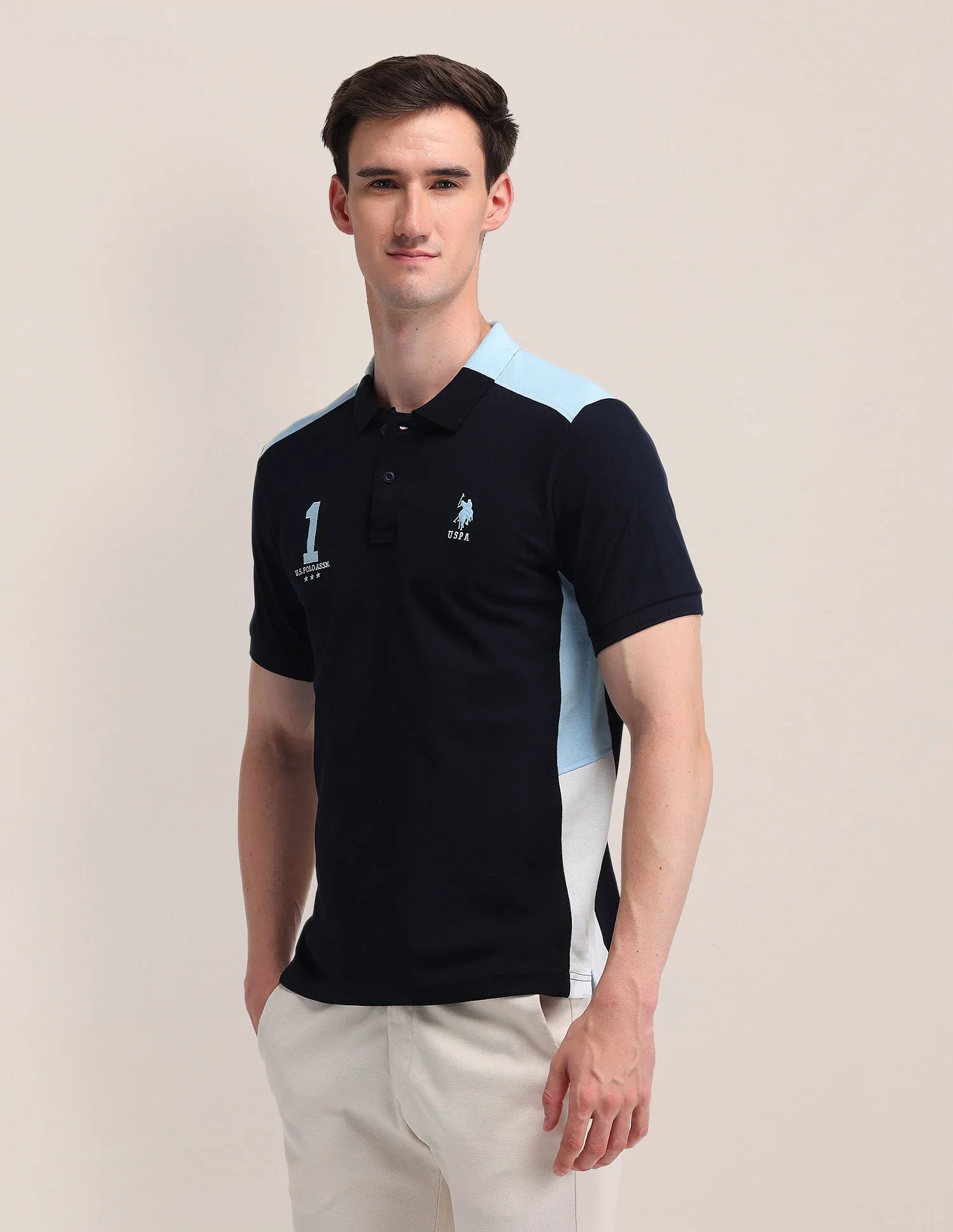 U.S. Polo Assn. Colour Blocked Slim Fit Polo Shirt