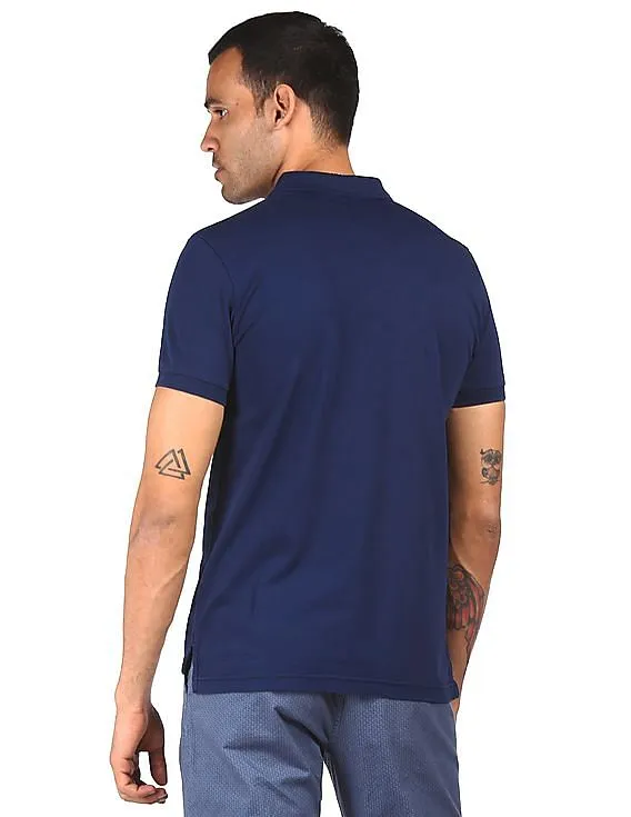 U.S. Polo Assn. Denim Co. Men Navy Solid Polo T-Shirt