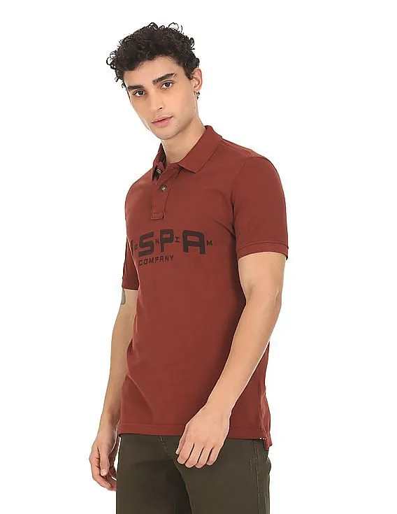 U.S. Polo Assn. Denim Co. Pique Brand Print Polo Shirt