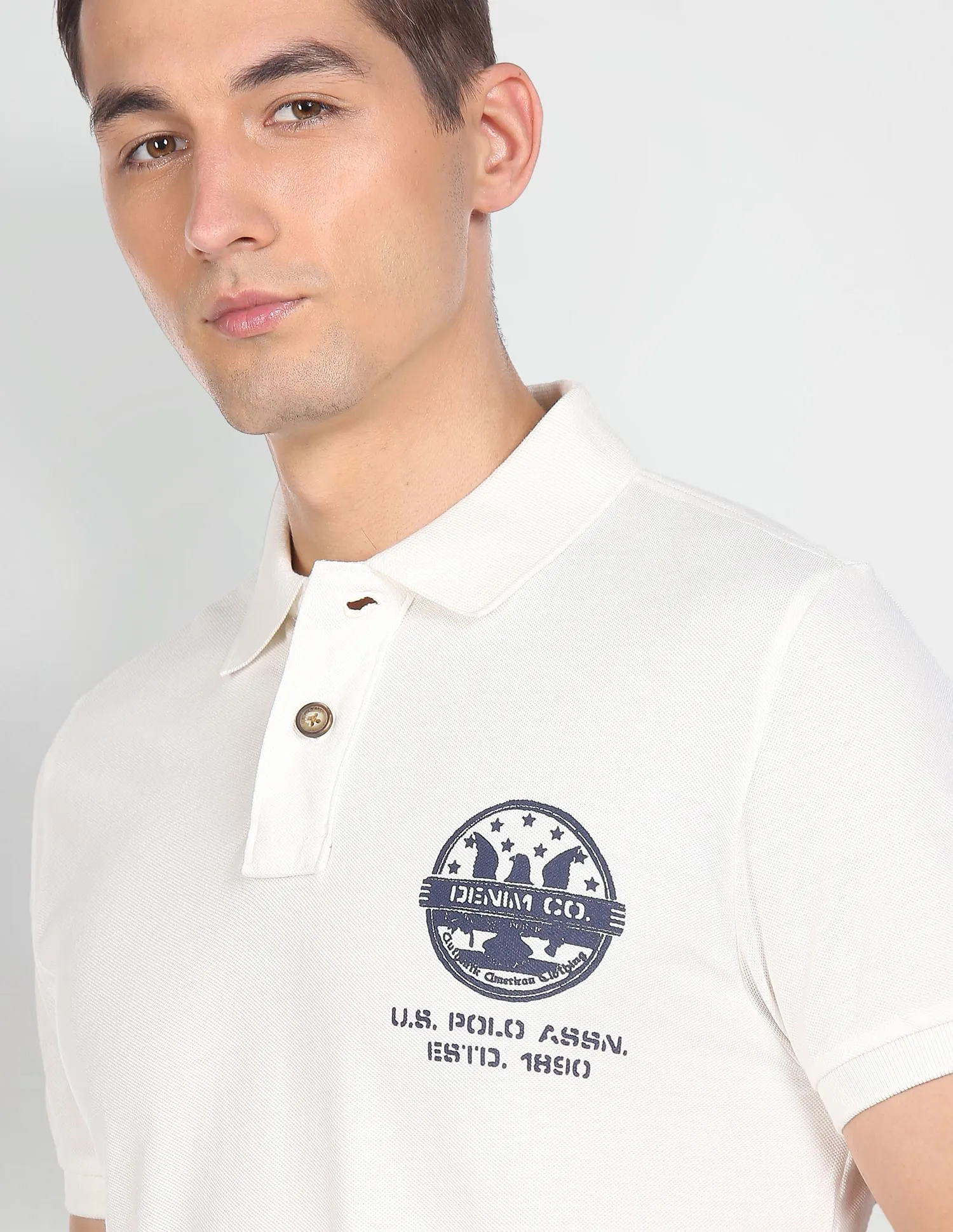 U.S. Polo Assn. Denim Co. Short Sleeve Solid Polo Shirt