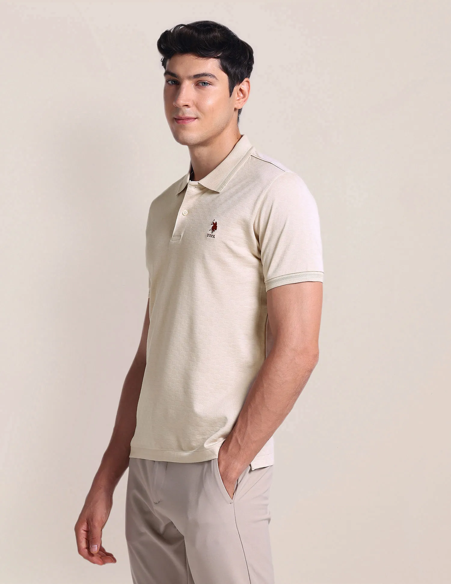 U.S. Polo Assn. Pattern Knit Slim Polo Shirt