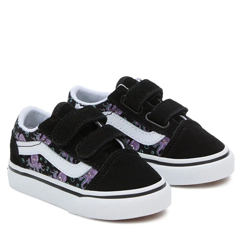 Vans Infant Old Skool Glow Octopus Velcro Trainers Black/Purple