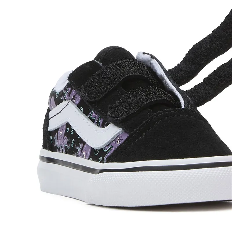 Vans Infant Old Skool Glow Octopus Velcro Trainers Black/Purple