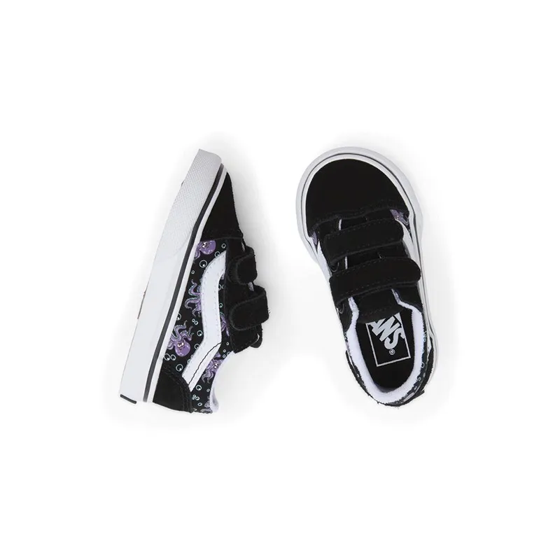 Vans Infant Old Skool Glow Octopus Velcro Trainers Black/Purple