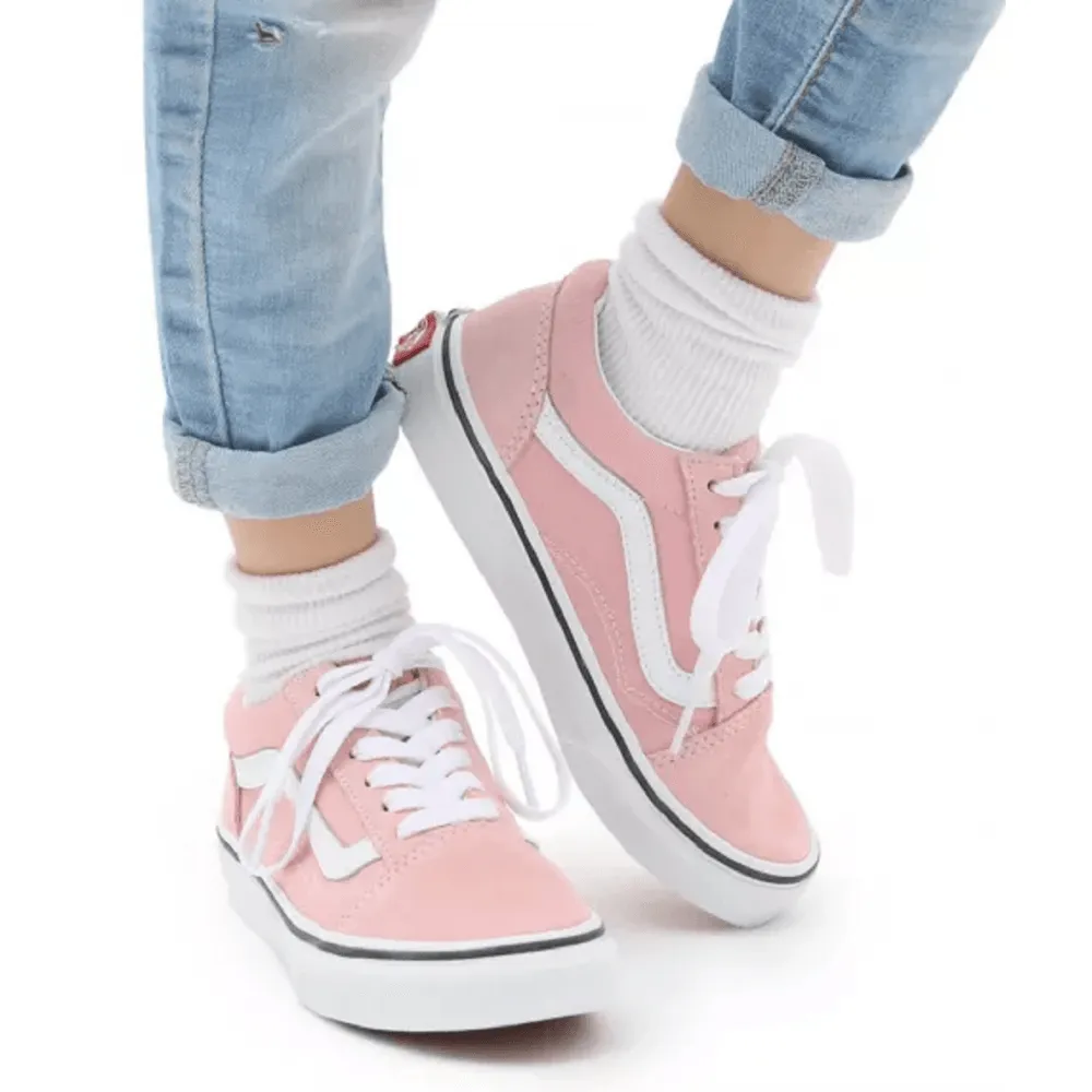 Vans Kids Old Skool Powder Pink Lace Up Trainers