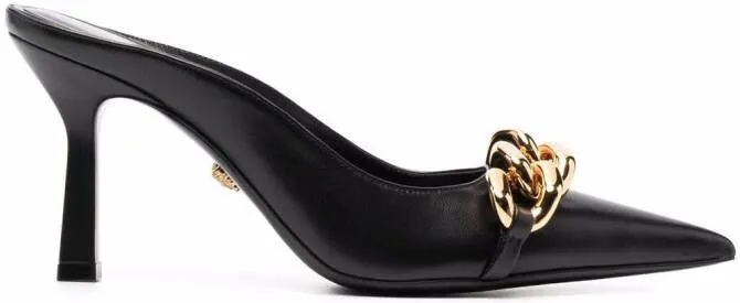 Versace Medusa chain-trim backless mules Black