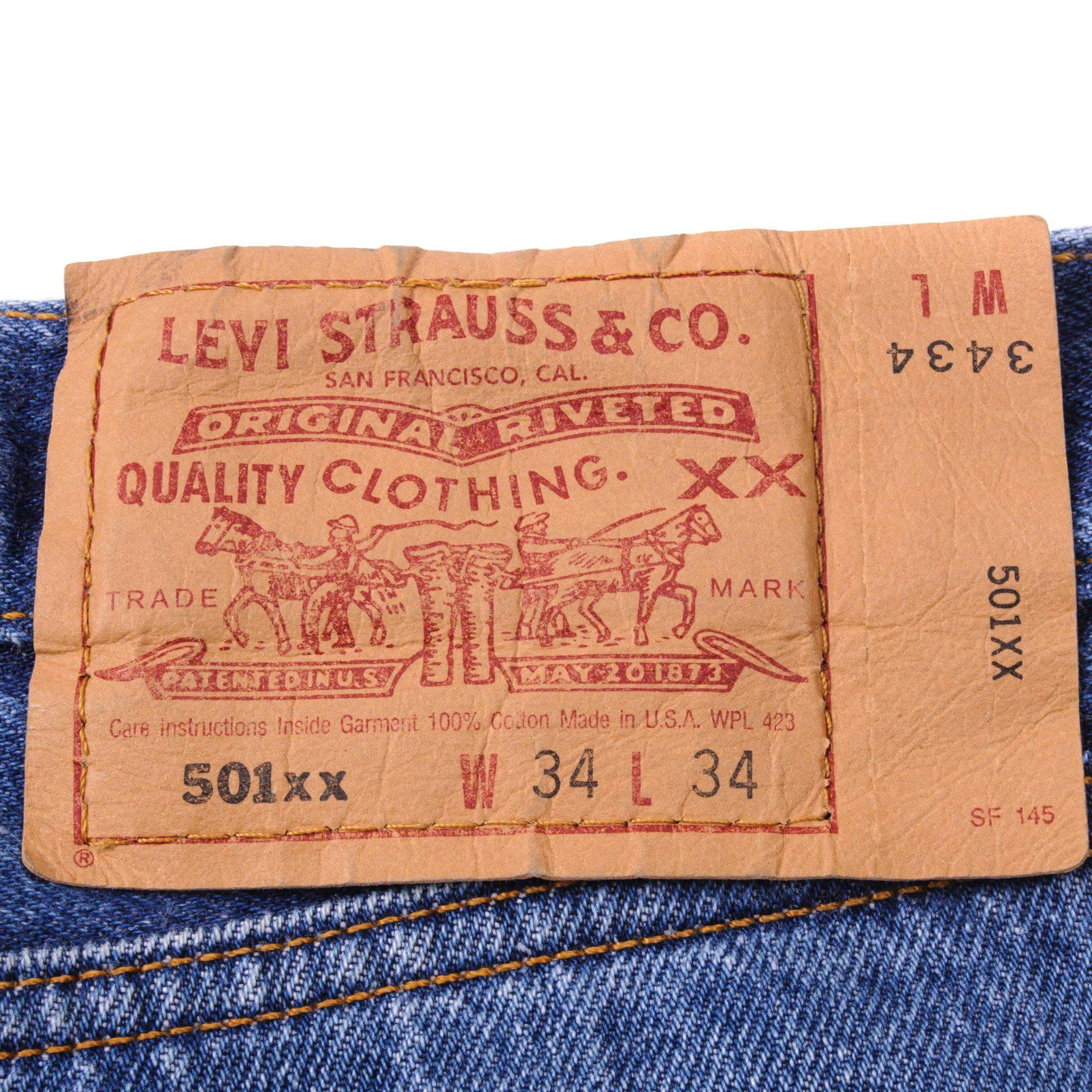 VINTAGE LEVIS 501 JEANS INDIGO 1990'S SIZE W32 L30 MADE IN USA