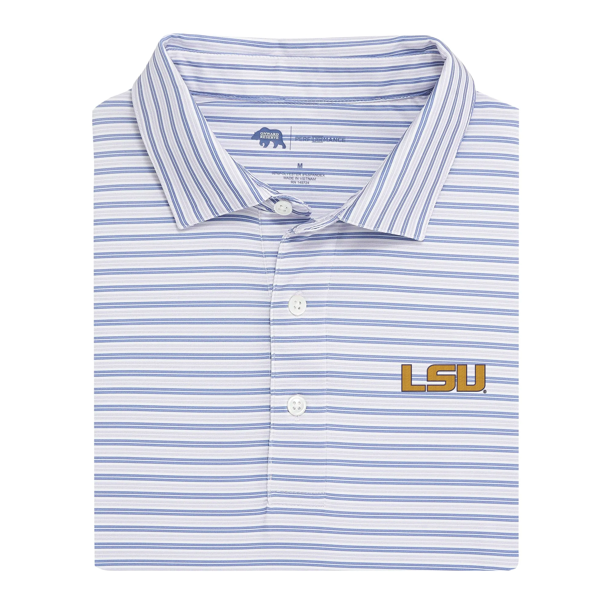 Wedge Stripe LSU Performance Polo