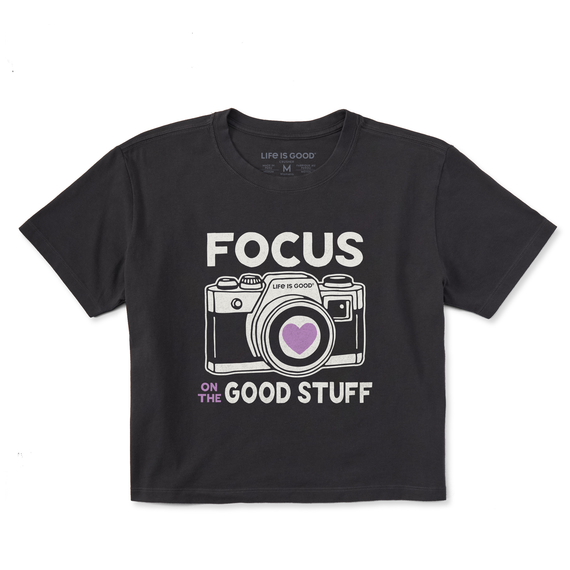 Women's Focus on the Good Stuff Camera  Boxy Crusher Tee