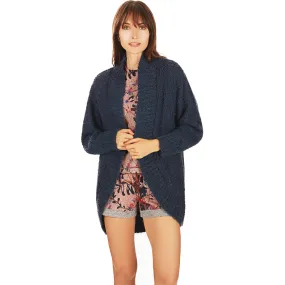 Women's MeMoi Fuzzy Cocoon Loose Cardigan Ocean Navy