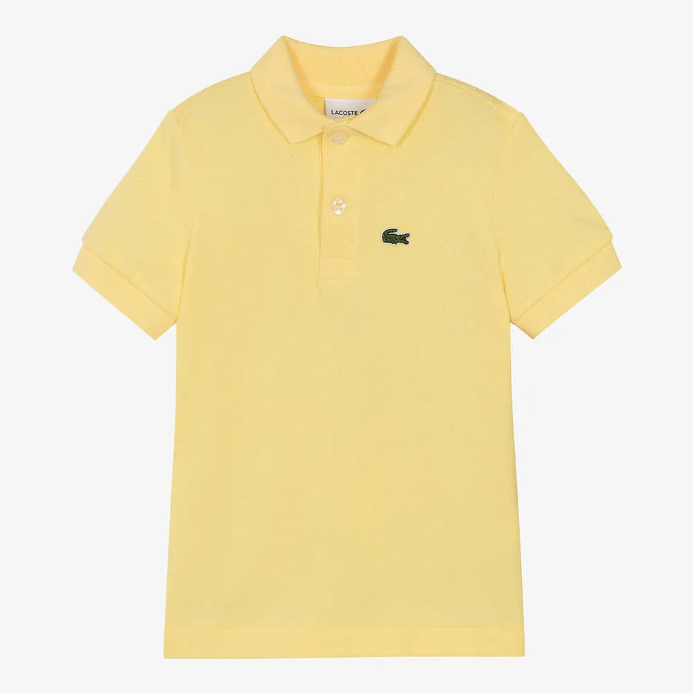 Yellow Cotton Crocodile Polo Shirt