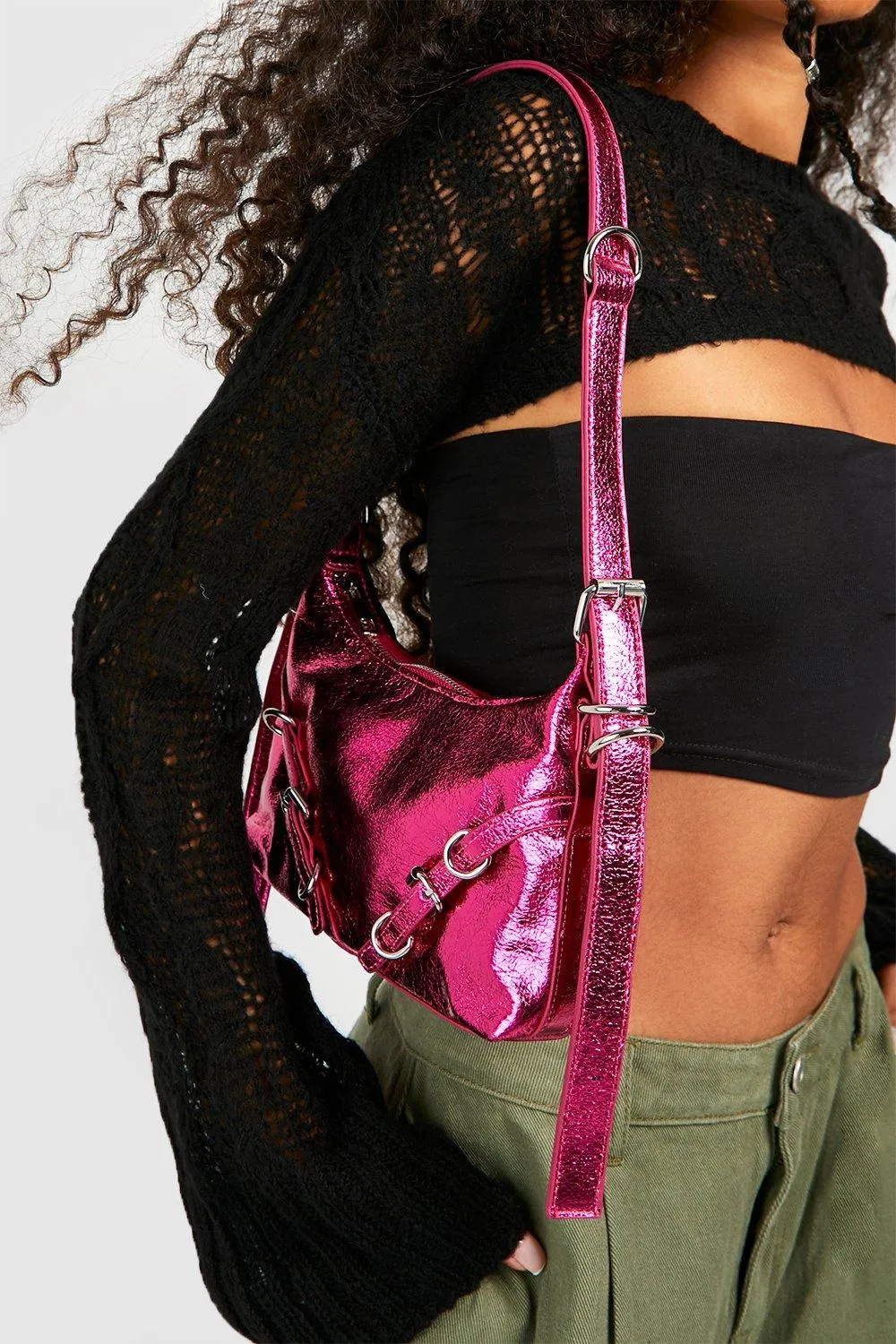 Zip Detail Shoulder Bag